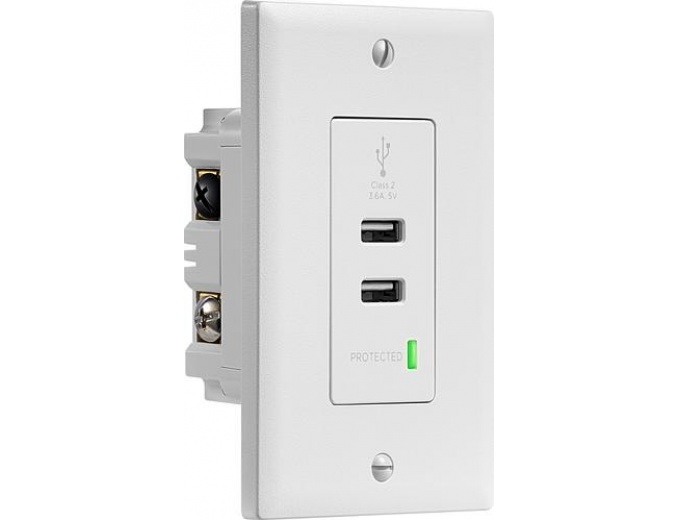 Insignia In-wall 3.6A Surge Protected USB