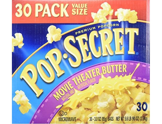 Pop Secret Theater Butter Popcorn, 30 Pack