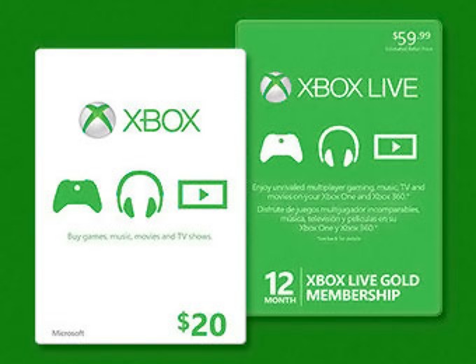 Free $20 Xbox Gift Card w/ Xbox Live 12 Month Gold