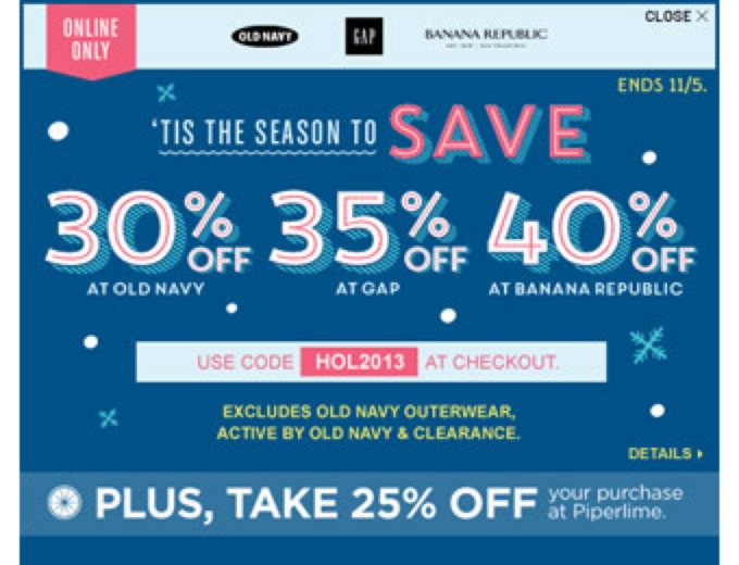 Save 30% off Your Order at Old Navy