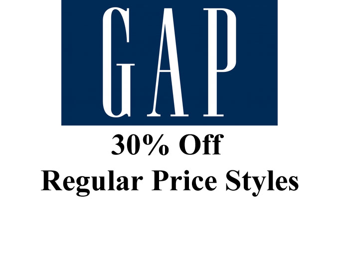 30% Regular Priced Items at Gap.com