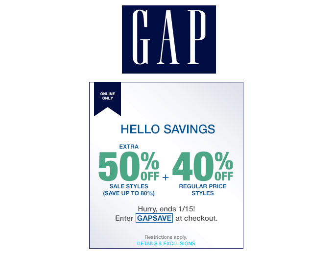 Gap Sale - Extra 50% off Sale Styles