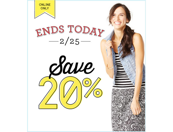 Save 20% off at Old Navy
