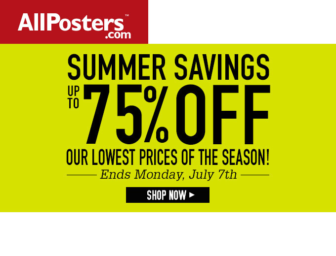 Allposters Summer Sale - Up to 75% off