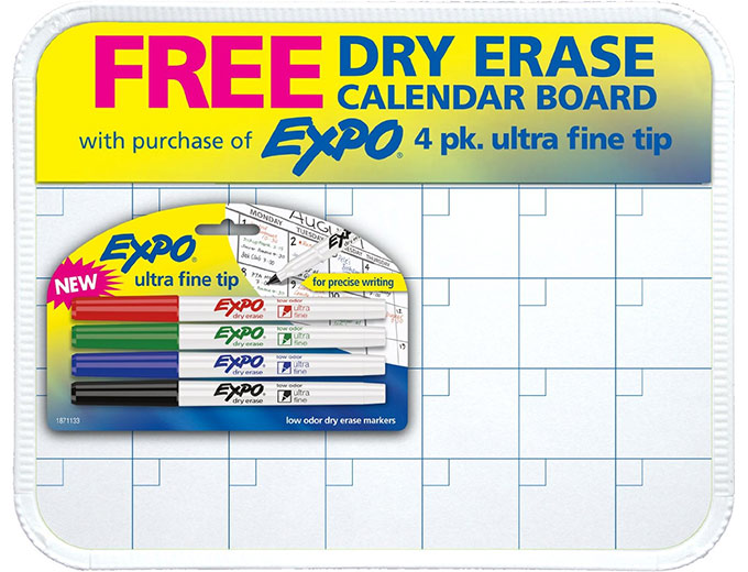 Expo Ultra Dry Erase Markers + Calendar