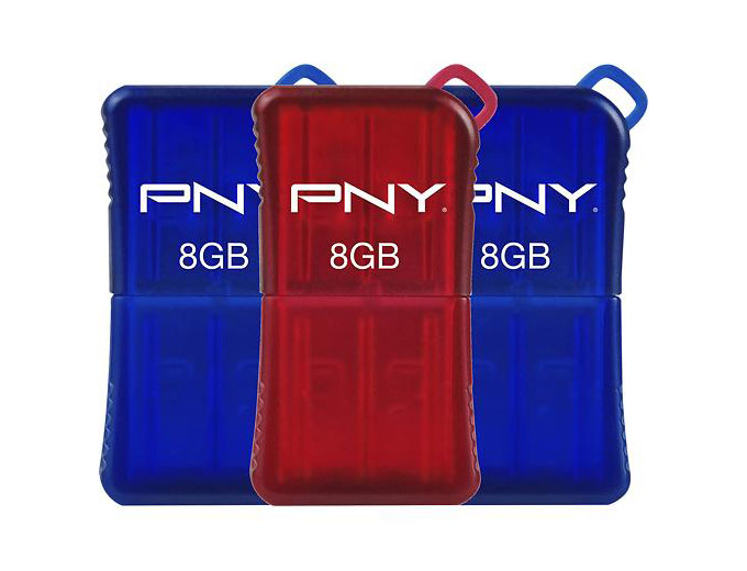 3-Pack PNY Micro Sleek 8GB Flash Drives