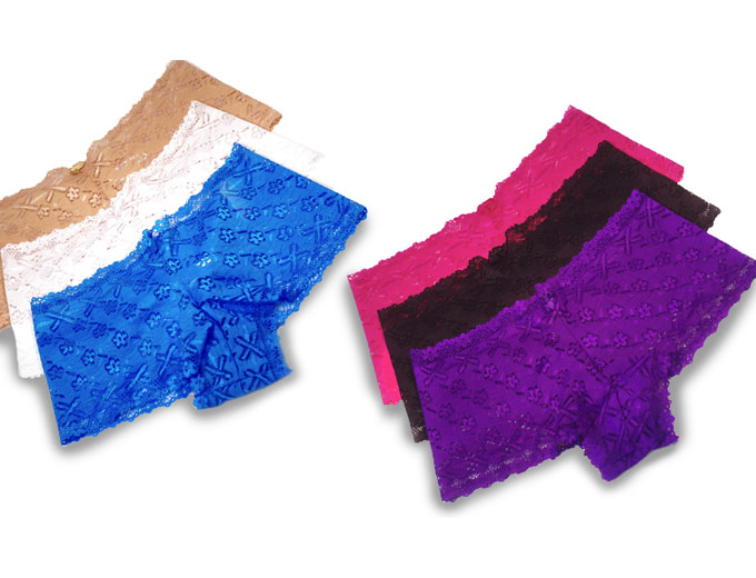 3-Pack of Lace Women's Boy-Short Underwear