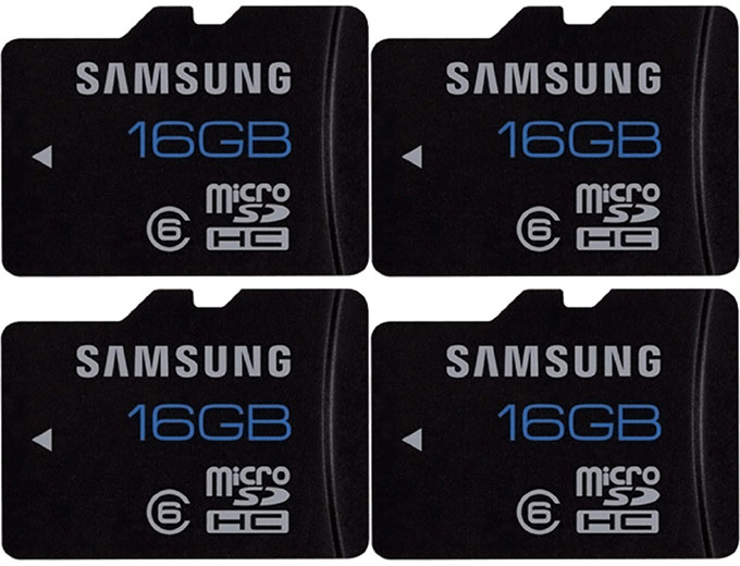 4X Samsung 16GB microSDHC Memory Cards