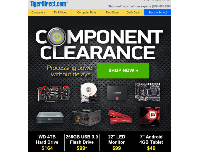 Tiger Direct Computer Component Sale