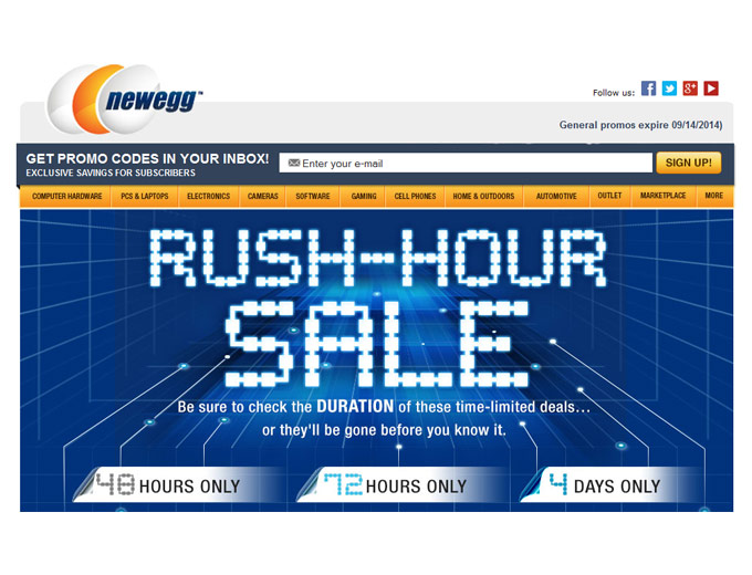 Newegg Rush-Hour Sale - Tons of Great Deals