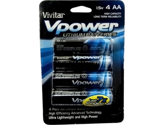 Vivitar Lithium 4 AA Batteries