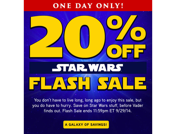 Extra 20% off Everything Star Wars at ThinkGeek