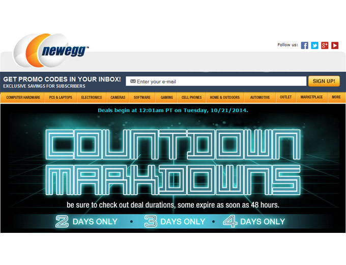 Newegg Countdown Markdown Sale