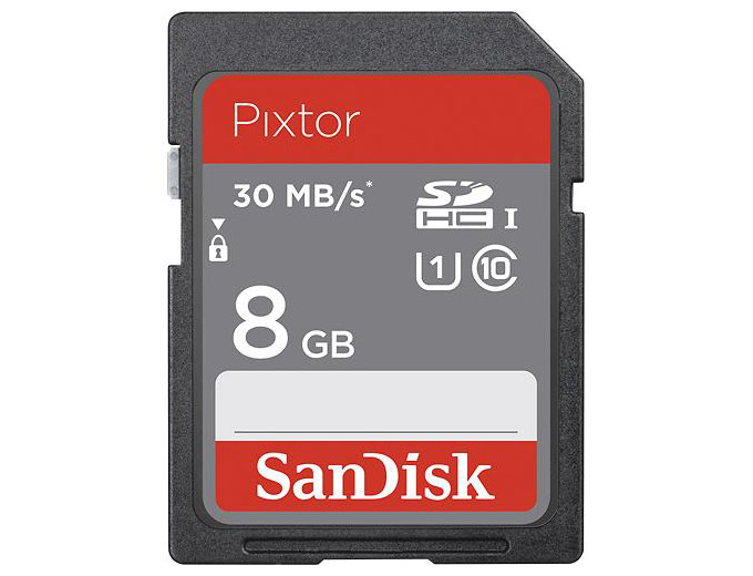 SanDisk Pixtor 8GB SDHC Memory Card