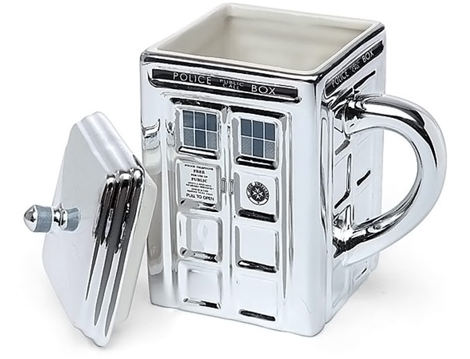 Doctor Who 3D Ceramic TARDIS Silver Mug