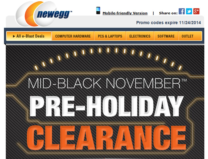 Newegg Mid-November Clearance Sale