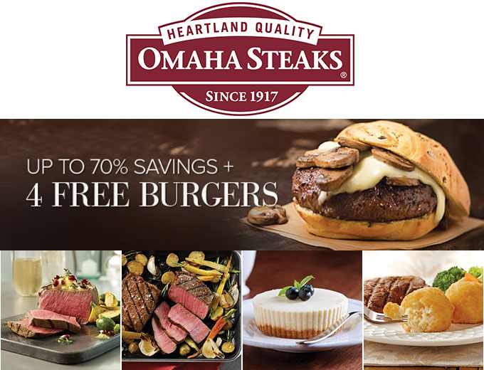 Omaha Steaks + 4 Free Burgers