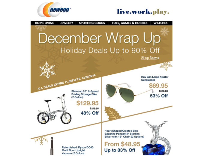 Newegg December Wrap Up Sale - Up to 90% off