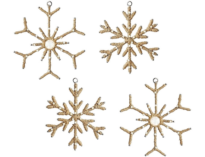 MarthaHoliday Jute Snowflake Ornaments