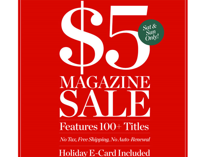 DiscountMags $5 Magazine Subscription Sale