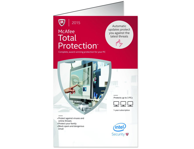 Free McAfee Total Protection 2015 - 3 PCs