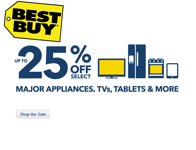 Best Buy Sale - 25% off Major Appliances & More