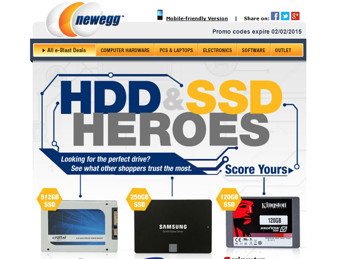 Newegg HDD & SSD Sale