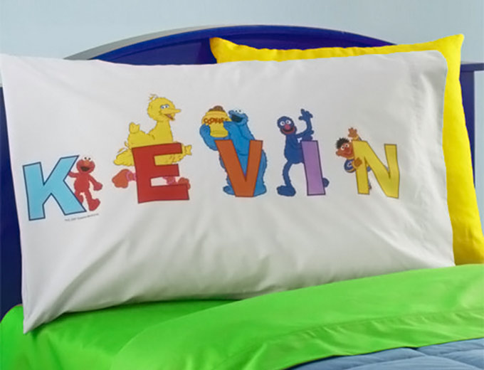 Personalized Sesame Street Alphabet Pillow Case