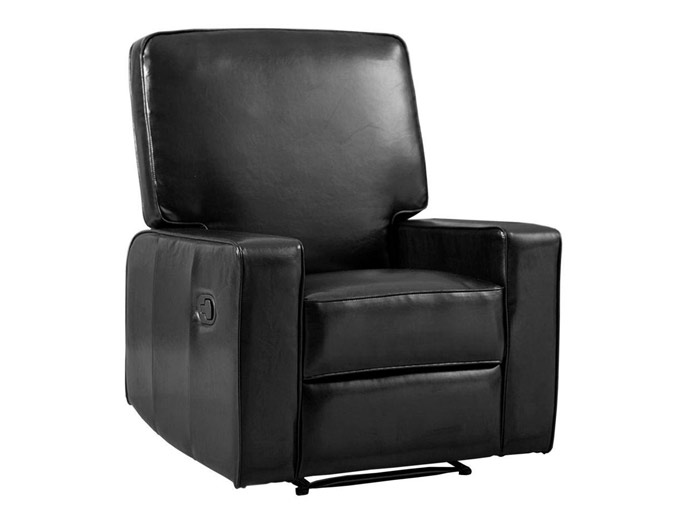 Brexley Black Leather Chair Recliner