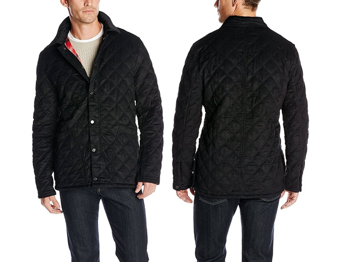 7 For All Mankind Men's Quilted Cord Jacket In Onyx