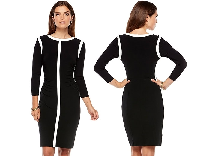 Chaps Colorblock Ruched Sheath Dress