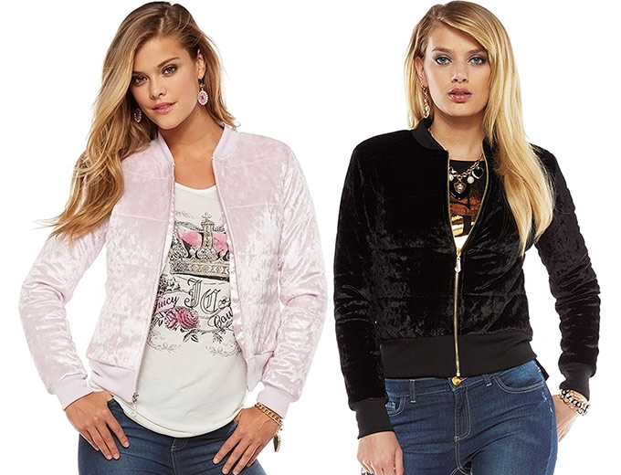 Juicy Couture Foiled Velvet Puffer Jacket