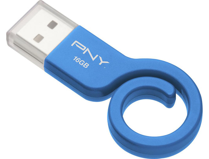 PNY Monkey Tail 16GB USB Flash Drive, Blue