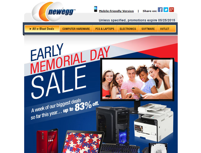 Newegg Memorial Day Sale - Up to 83% off