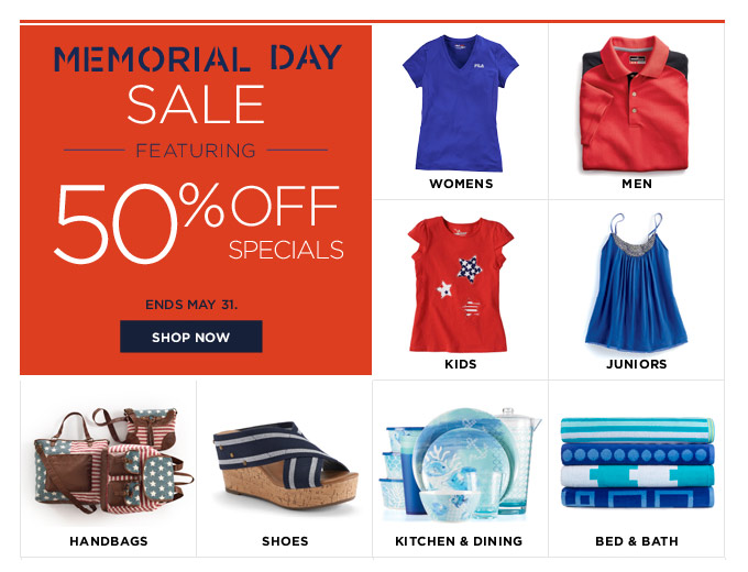 Kohl's Memorial Day Sale - 50% off