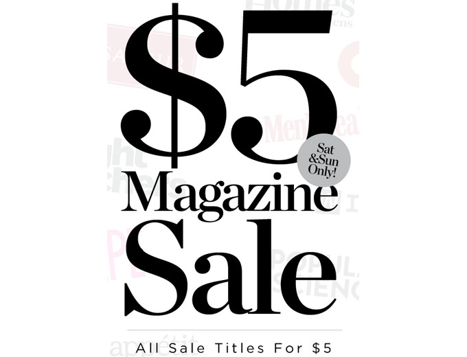 DiscountMags Magazine Sale - All Sale Titles $5