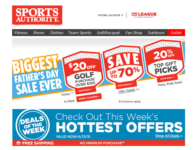 Sports Authority Father's Day Sale