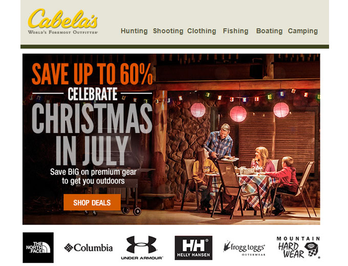 Cabela's Christmas in July Sale - 60% off