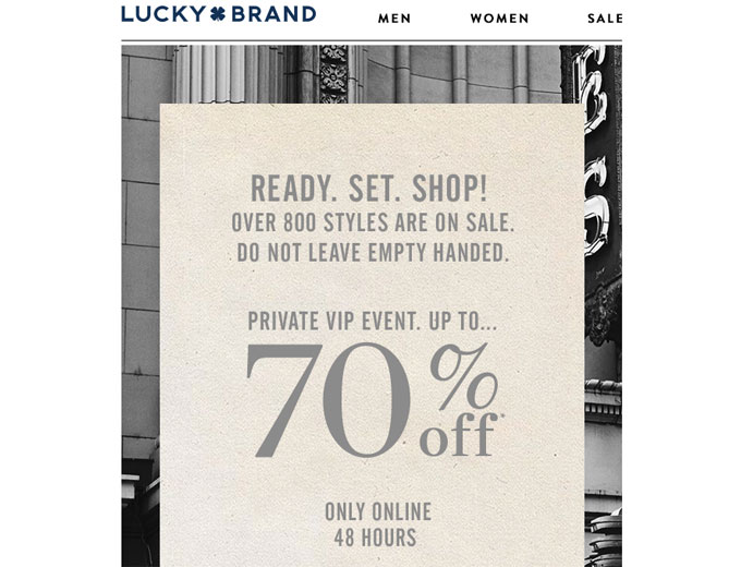Lucky Brand VIP Sale - Up to 70% Off