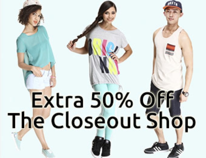 Extra 50% off Closeout Shop