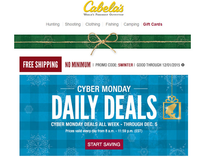 Cabela's Cyber Monday Deals