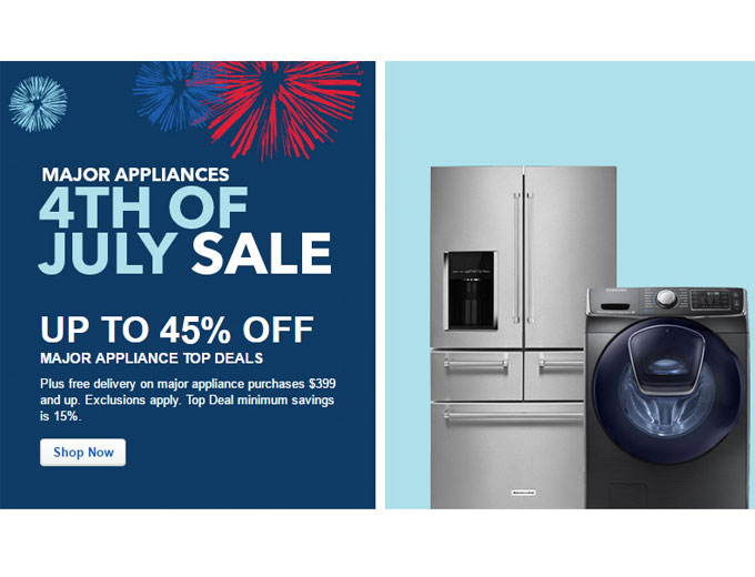 Up to 45% off Major Appliances at Best Buy