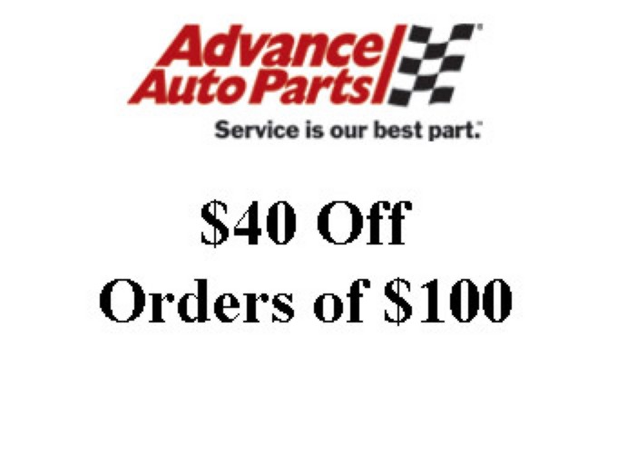 Save $40 off $100 orders at Advance Auto Parts