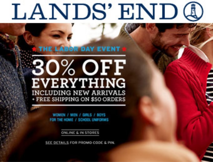Extra 30% off Everything at Land's End