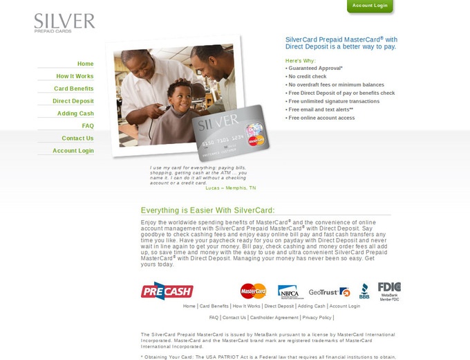 Silver Prepaid MasterCard