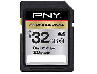 $57 off PNY 32GB SDHC Class 10 Memory Card