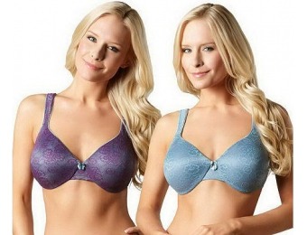 75% off Breezies S/2 Seamless Lace Overlay Bras w/UltimAir