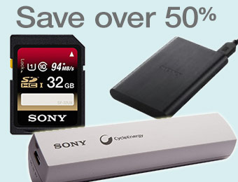 Save Over 50% on Select Sony Memory and Storage Products