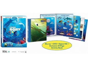 54% off Finding Dory (Blu-ray + DVD + Digital HD + Activity Book)