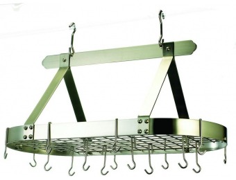 61% off Old Dutch Oval Satin Nickel Pot Rack with Grid and 16 Hooks